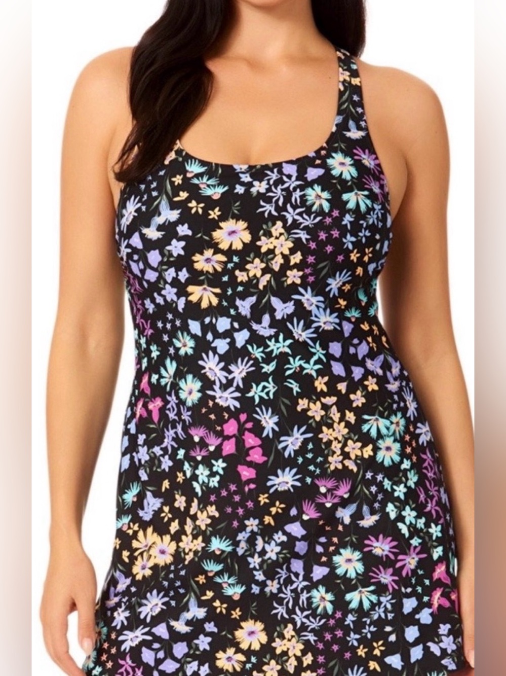 Lands' End Swim Nwt Lands' End Black Floral Swimdress